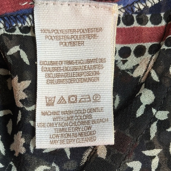 Free People Sheer Boho Patchwork Print Button-Up Blouse | Size S - Picture 7 of 7